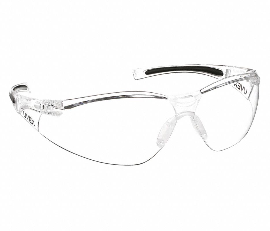 Uvex A800 Safety Glasses, Clear Lens, Scratch Resistant