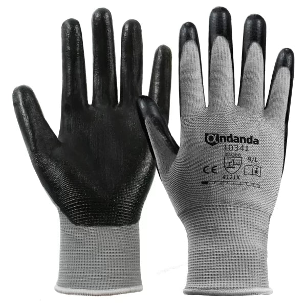 Andanda NBR Grip 13P GB Safety Gloves – Grey/Black – 10341