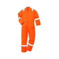 Coverall Long Sleeve, 100% Cotton, Treated Flame Retardant, Color: Orange, with 2" Reflective Tapes on Shoulders, Arms, Legs and Company's Logo