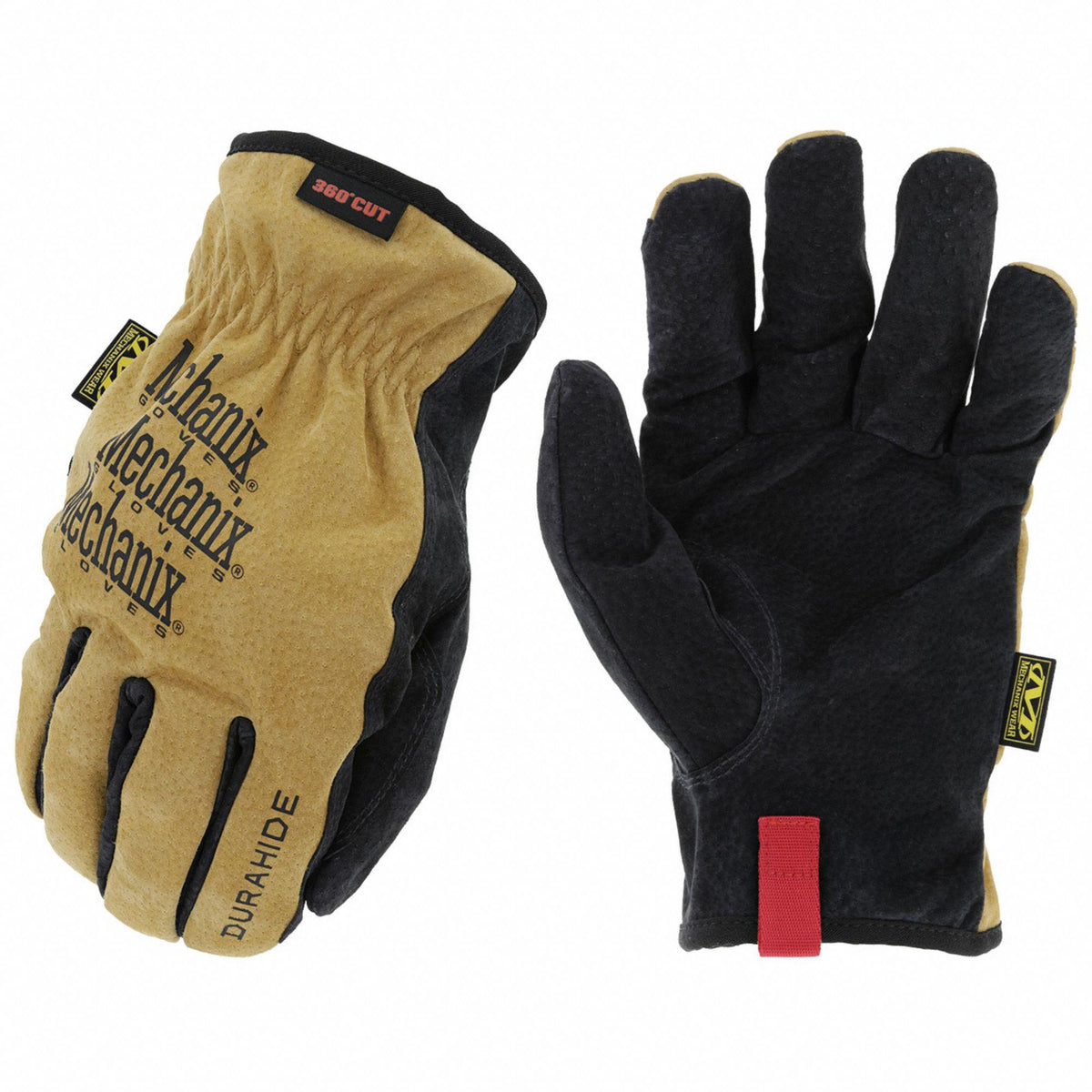 Mechanix Wear Leather Driver Work Gloves E5-360, Black/Tan - LDDH-X75